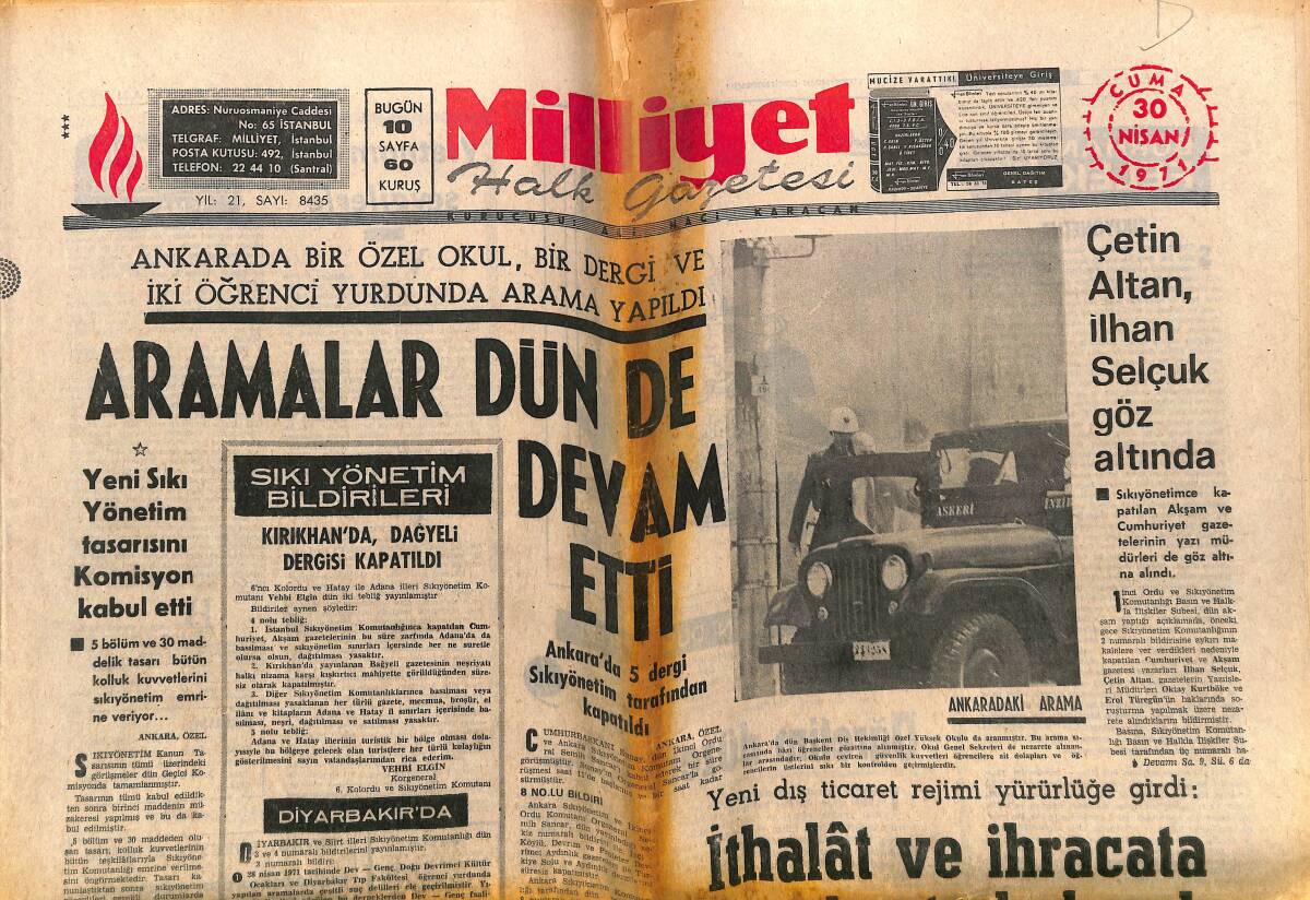 Milliyet Gazetesi 30 Nisan 1971 - Bakırköy Hastaları, Türkan Akyol'u Şarkıyla Karşıladı - Futbolda Avrupa Seviyesine Gelmek İçin Nesil Değişmesi Lazım GZ140287 - 1