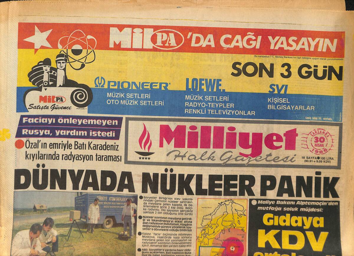 Milliyet Gazetesi 30 Nisan 1986 - Van'da Katliam Katil İran'a Kaçtı - Beşiktaş'tan Şampiyonluğa 3.5 Milyonluk Prim GZ158216 - 1