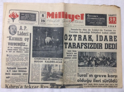 Milliyet Gazetesi 30 Ocak 1965 - Kıbrısta Tekrar Rus Silahları Çıkarıldı - GZ17103 - 1