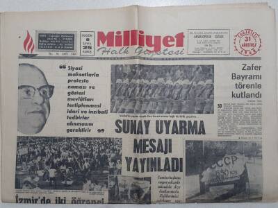 Milliyet Gazetesi - 31 Ağustos 1968 - Çek Başbakanı Artık Hür Bir Ülke Değiliz GZ112274 - 1