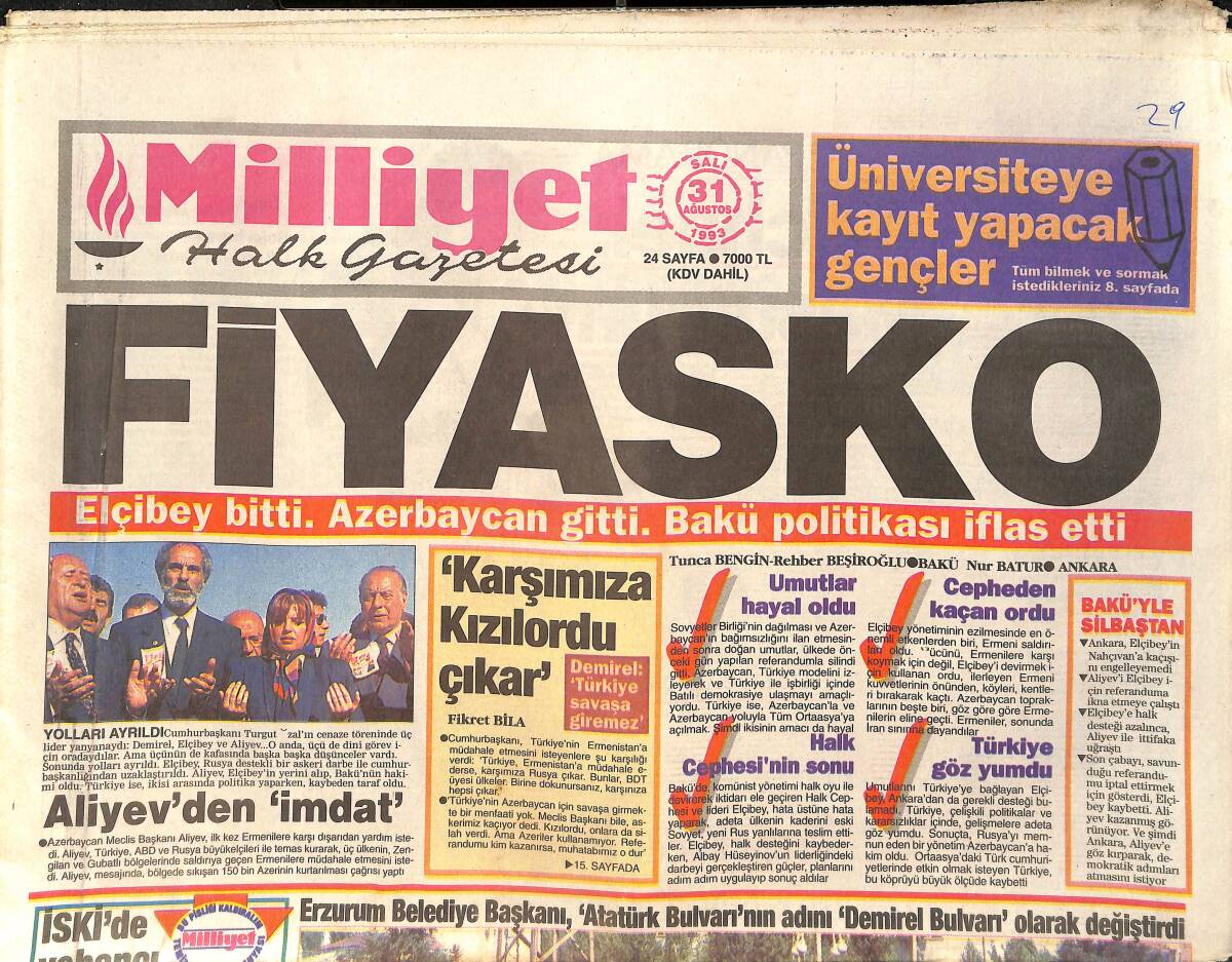 Milliyet Gazetesi 31 Ağustos 1993 - Tanju-Rıdvan Ortada Kaldı - Michael Jackson: Masumum GZ2570 - 1