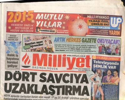Milliyet Gazetesi 31 Aralık 2014 - Antalya Hisarçandırda Yeni Açılan Bir Mermer Ocağı İçin 800 Yıllık Sedir Ağaçlarının Kesildiği Belgelendi GZ106073 - 1