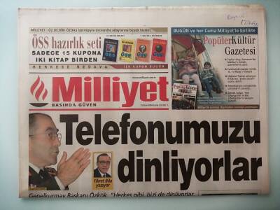 Milliyet Gazetesi 31 Ekim 2003 Telefonumuzu Dinliyorlar -GZ14631 - 1