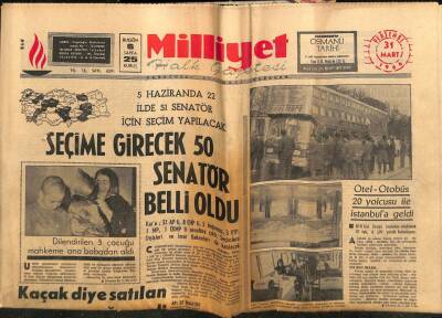 Milliyet Gazetesi 31 Mart 1966 - Seçime Girecek 50 Senatör Belli Oldu GZ59716 - 1