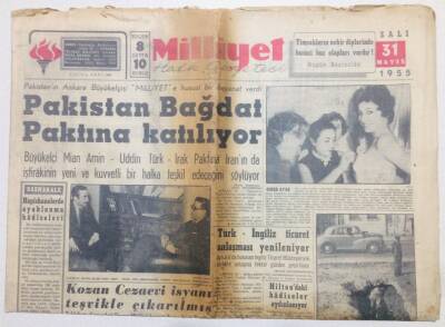 Milliyet Gazetesi 31 Mayıs 1955 - Pakistan Bağdat Paktına Katılıyor GZ53740 - 1