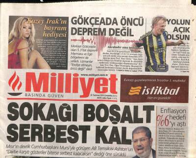 Milliyet Gazetesi 31 Temmuz 2013 - Deniz Manzaralı Giresun Çöplüğü - Gökçeada Öncü Deprem Değil GZ100086 - 1