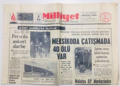 Milliyet Gazetesi 4 Ekim 1968 - Peruda Askeri Darbe GZ53707 - 1