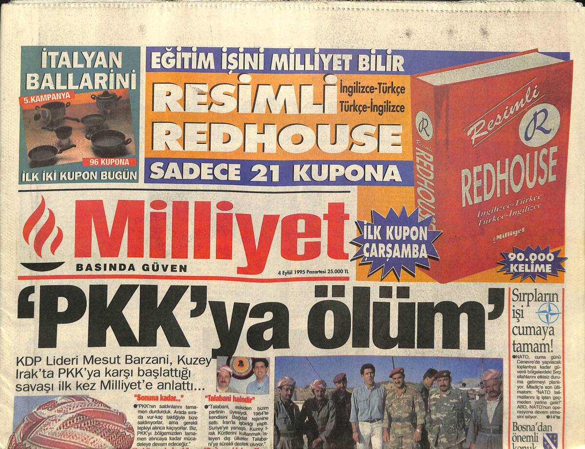Milliyet Gazetesi 4 Eylül 1995 - Fatih Terim Avrupa'yı Korkuttu - Gülhane'de Yaz Barış Manço'yla Bitti GZ157448 - 1