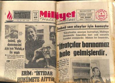 Milliyet Gazetesi 4 Haziran 1971 - Erim İktidar Hükümete Aittir GZ58872 - 1
