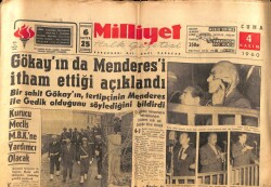 Milliyet Gazetesi 4 Kasım 1960 - Gökayın da Menderesi İtham Ettiği Açıklandı GZ59822 - 2