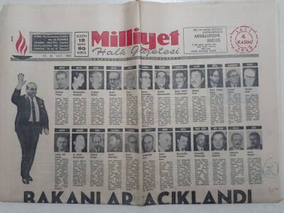 Milliyet Gazetesi - 4 Kasım 1969 - Bakanlar Açıklandı GZ112309 - 1