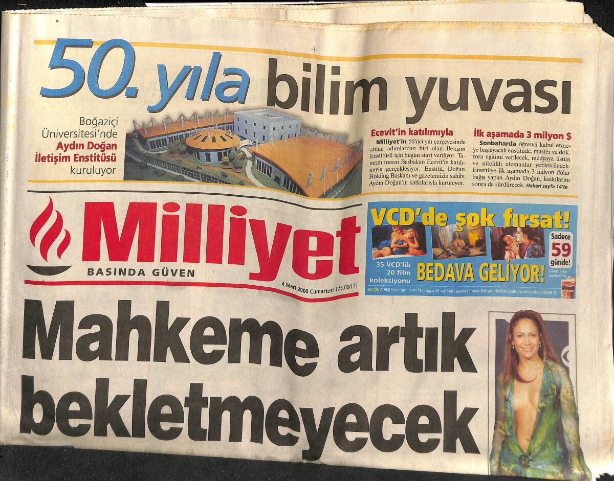 Milliyet Gazetesi 4 Mart 2000 - Dev İhale Doğan-İş Grubunun - Aslan Dünya Devi GZ157496 - 1