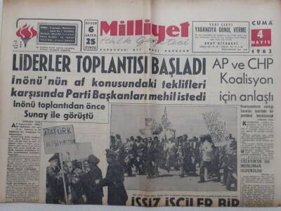 Milliyet Gazetesi - 4 Mayıs 1962 - Liderler Toplantısı Başladı GZ112288 - 1