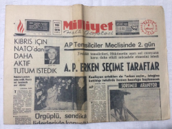 Milliyet Gazetesi 4 Nisan 1965 - Kıbrıs İçin Natodan Daha Aktif Tutum İstedik - GZ17110 - 2