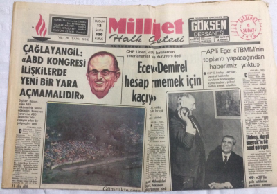 Milliyet Gazetesi 4 Şubat 1976 - EcevitDemirel Hesap Vermemek İçin Kaçıyor - GZ21229 - 1