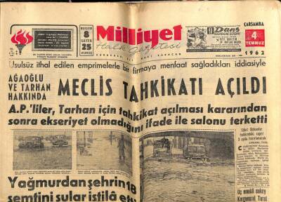Milliyet Gazetesi 4 Temmuz 1962 - Meclis Tahkikatı Açıldı, Hür Cezayir Devleti Doğdu GZ58745 - 1
