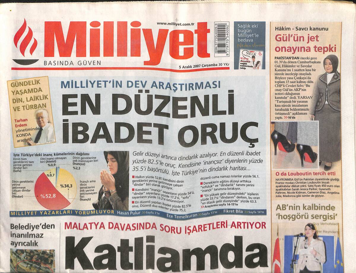 Milliyet Gazetesi 5 Aralık 2007 - Türk-Yunan Askeri Birliği Kurulacak - En Eski Rolls Royce 3.5 Milyon Sterlin GZ152965 - 1