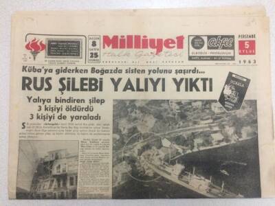 Milliyet Gazetesi 5 Eylül 1963 - Rus Şilebi Yalıyı Yıktı GZ52370 - 1