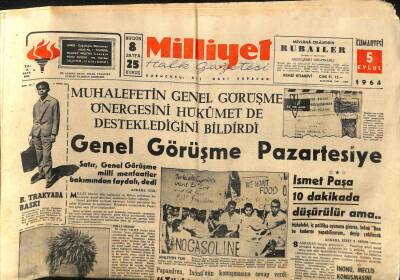 Milliyet Gazetesi - 5 Eylül 1964 - İsmet Paşa 10 Dakikada Düşürülür Ama! GZ110271 - 1