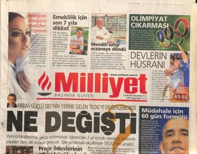 Milliyet Gazetesi 5 Eylül 2013 - Abbas Güçlü SBSnin Yerine Gelen TEOGyi Değerlendirdi - Ebru Gündeş , Bebeğinin Öldüğünü Tesadüfen Öğrendi GZ116601 - 1