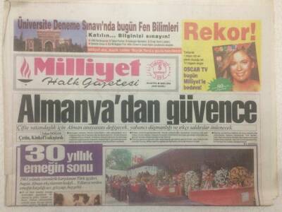 Milliyet Gazetesi 5 Haziran 1993 - Almanyadan Güvence GZ51546 - 1