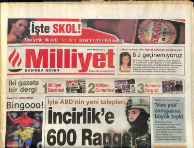 Milliyet Gazetesi 5 Haziran 2004 - ABDnin Yeni Talepleri,İnciklike 600 Ranger GZ97289 - 1