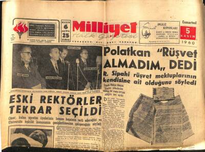Milliyet Gazetesi 5 Kasım 1960 - Polatkan Rüşvet Almadım Dedi GZ59820 - 2