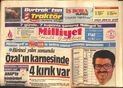 Milliyet Gazetesi 5 Kasım 1984 - Özal'ın Bir Yıllık Karnesi - Hain Apo, Ameliyatla Yüz Değiştir GZ132772 - 2