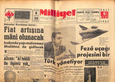 Milliyet Gazetesi - 5 Mart 1963 - Fiat Artışına Mani Olunacak GZ110797 - 1