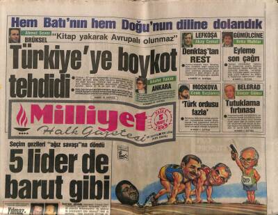Milliyet Gazetesi 5 Mart 1989 - Seçim Gezileri Başladı,5 Lider Barut Gibi GZ61606 - 2
