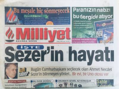 Milliyet Gazetesi 5 Mayıs 2000 - İşte Sezerin Hayatı GZ40321 - 1