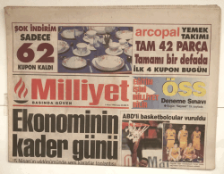 Milliyet Gazetesi 5 Nisan 1996 - Bir Gram Altın 900 Bin , Bir Gram İlaç 9 Milyar TL GZ5161 - 1