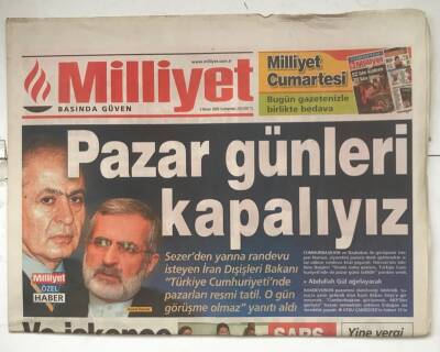 Milliyet Gazetesi 5 Nisan 2003 - Saddamın Cezaevi Bağdat Olacak ! GZ8643 - 1