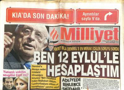 Milliyet Gazetesi 5 Nisan 2012 - Demirel Ben 12 Eylülle Hesaplaştım GZ107525 - 1