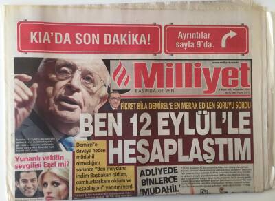 Milliyet Gazetesi 5 Nisan 2012 - Fikret Bila Demirele En Merak Edilen Soruyu Sordu Ben 12 Eylülle Hesaplaştım Diyor GZ28016 - 1
