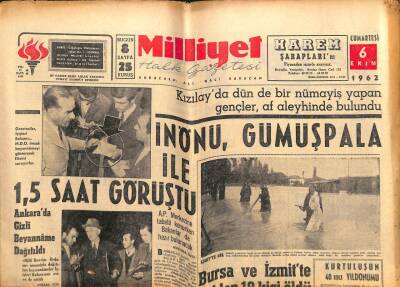 Milliyet Gazetesi - 6 Ekim 1962 - Bursa Ve İzmitte Selden 18 Kişi Öldü GZ110801 - 1