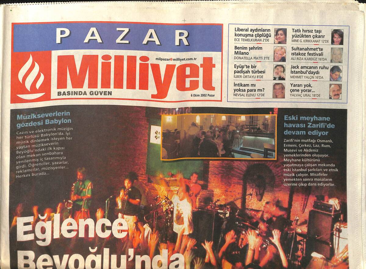 Milliyet Gazetesi 6 Ekim 2002 - Yetenekli Komiser Selami - Eğlence Beyoğlu'nda GZ157285 - 1