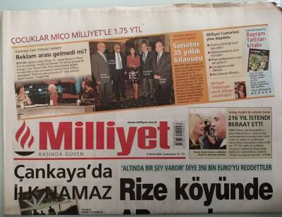 Milliyet Gazetesi 6 Ekim 2007 CHPde Yapı Değişecek - Köşkte İlk Namaz - GZ44440 - 2