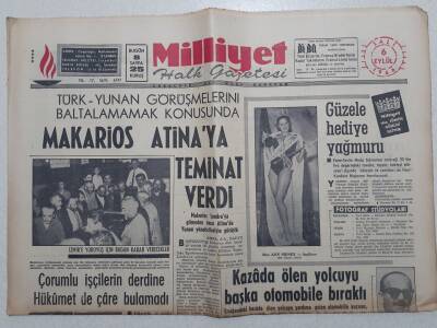 Milliyet Gazetesi - 6 Eylül 1966 - Makarios Atinaya Teminat Verdi GZ112249 - 1