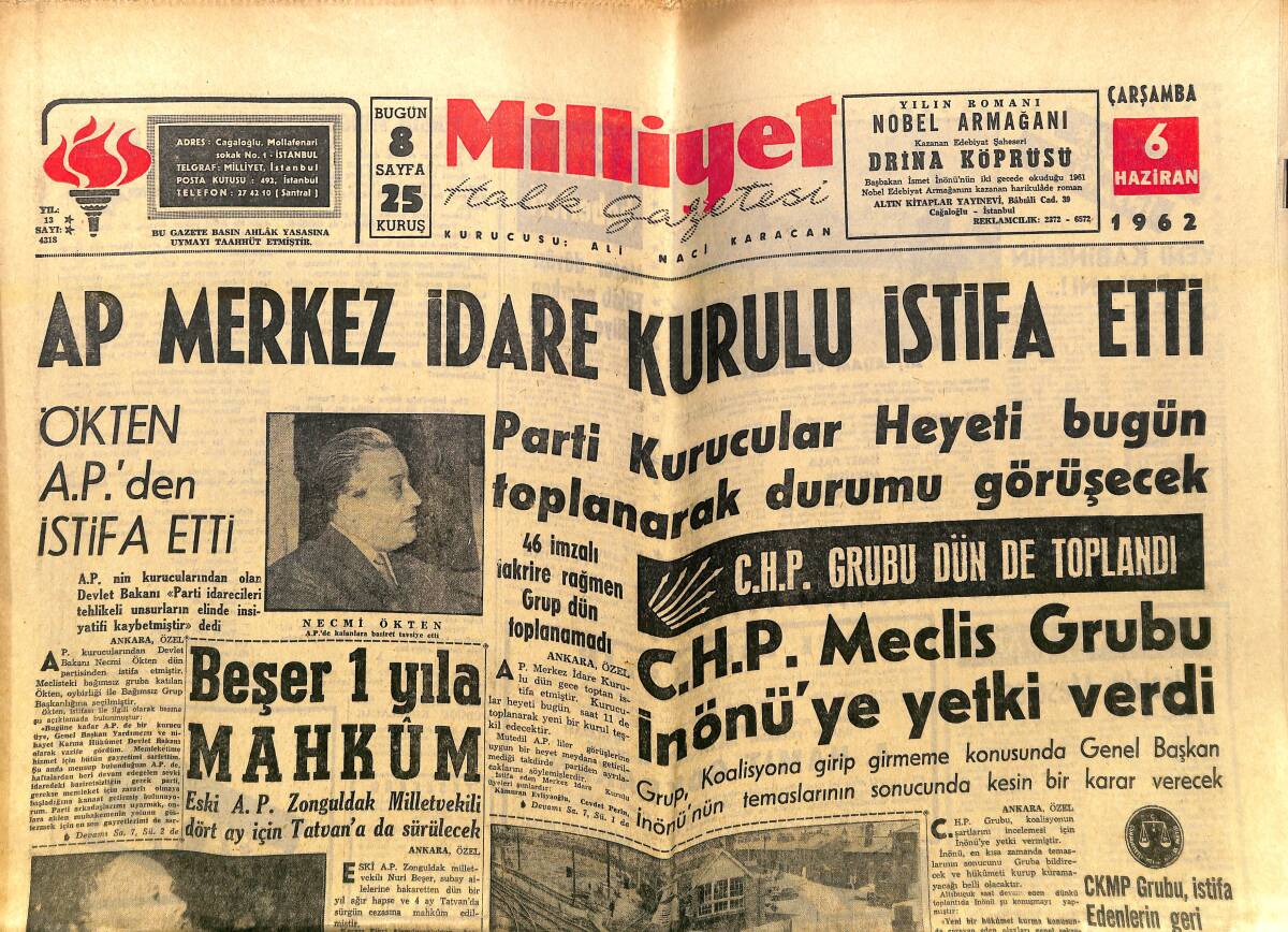 Milliyet Gazetesi 6 Haziran 1962 - Çekoslovakya Maçında Sakatlanan Pele Yatakta Plak Dinliyor - İtalyan Sosyetesinin İpliği Pazara Çıktı GZ140258 - 1