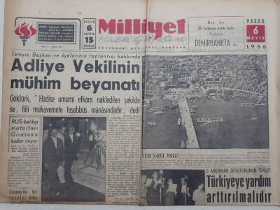 Milliyet Gazetesi - 6 Mayıs 1956 - Türkiyeye Yardım Arttırılmalıdır GZ112183 - 1