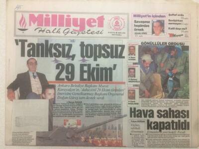 Milliyet Gazetesi 6 Nisan 1993 - Tanksız Topsuz 29 Ekim GZ51565 - 1