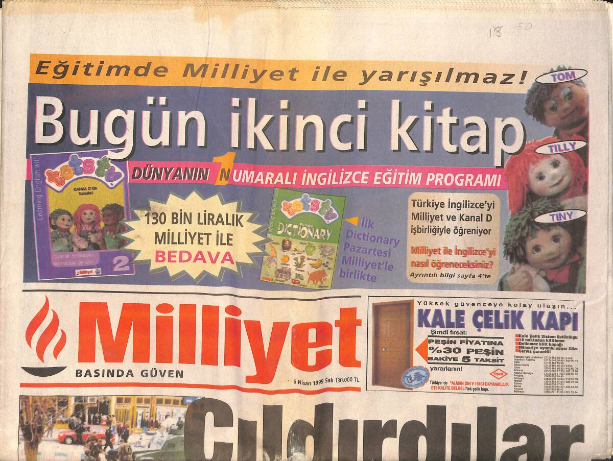 Milliyet Gazetesi 6 Nisan 1999 - Aziz Yıldırım Fenerbahçeli Futbolcuları Ağır Bir Dille Suçladı - Seba, Sergen'i Sordu GZ2100 - 1