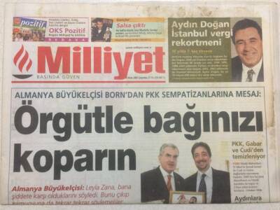 Milliyet Gazetesi 6 Nisan 2005 - Almanya Büyükelçisi Örgütle Bağınızı Koparın GZ47099 - 1