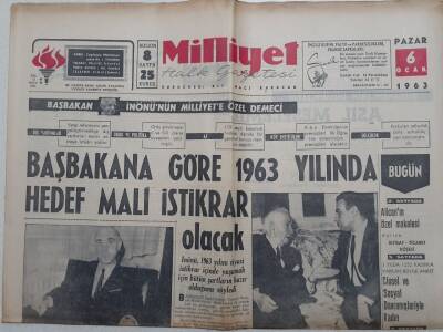 Milliyet Gazetesi - 6 Ocak 1963 - Başbakana Göre 1963 Yılında Hedef Mali İstikrar Olacak GZ112287 - 1