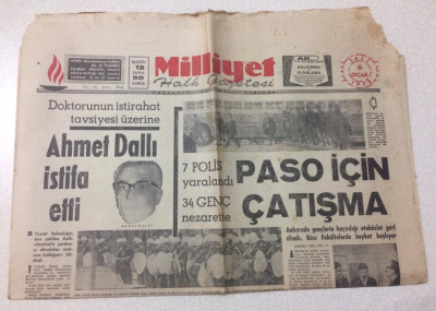 Milliyet Gazetesi 6 Ocak 1970 - Paso İçin Çatışma - GZ15570 - 2
