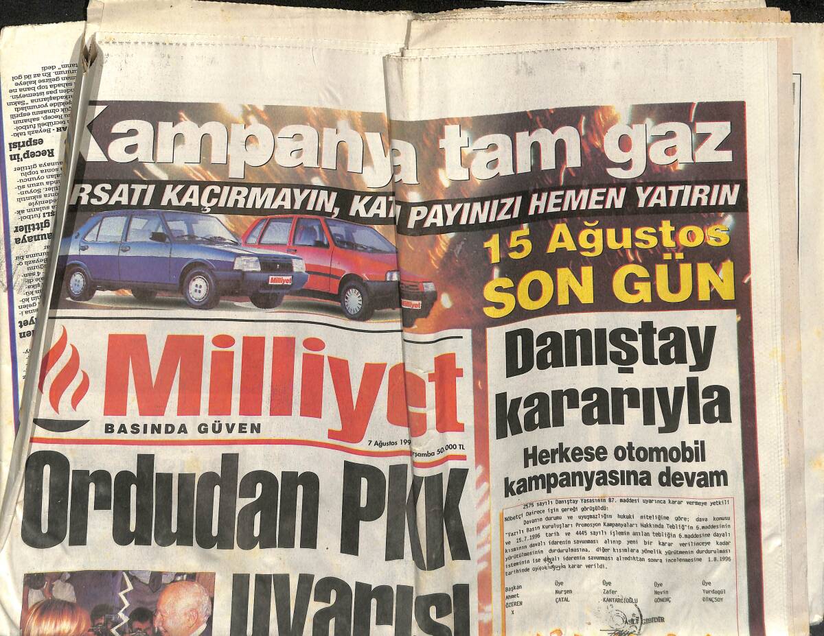 Milliyet Gazetesi 7 Ağustos 1996 - Saltanat Gezisinde İran Taşeron - Nazım Hikmet'e 2. Engel GZ153020 - 1