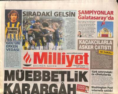 Milliyet Gazetesi 7 Ağustos 2013 - Washington Post İnternete Satıldı ! - İnal Batuya Son Görev GZ106098 - 1