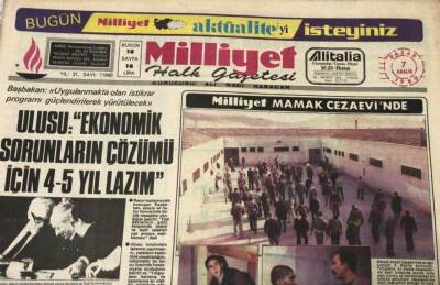 Milliyet Gazetesi 7 Aralık 1980-Erdal Erenin Hücresinden Son Resmi GZ45603 - 2