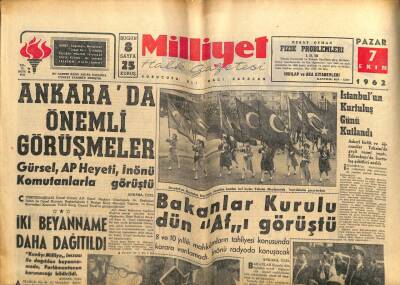 Milliyet Gazetesi - 7 Ekim 1962 - De Gaulle Fransız Meclisini Dağıttı GZ110775 - 1